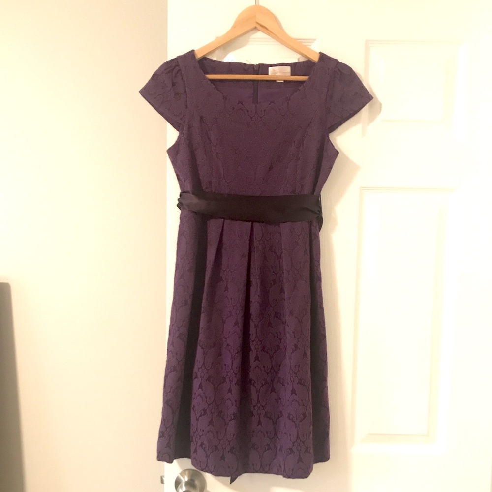 Purple formal midi maternity and nursing dress by Sweet Mommy size medium
